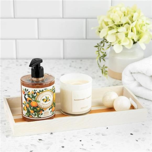 Wooden Nested Serving Trays - Five Piece Set of Rectangular Shape Wood Trays - Picture 3 of 6